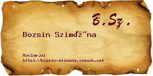 Bozsin Szimóna névjegykártya